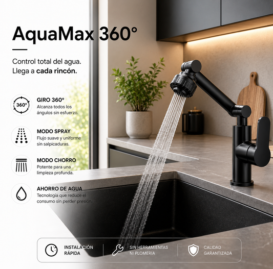 AquaMax 360°- Grifo con Rotación 360 Multifuncional
