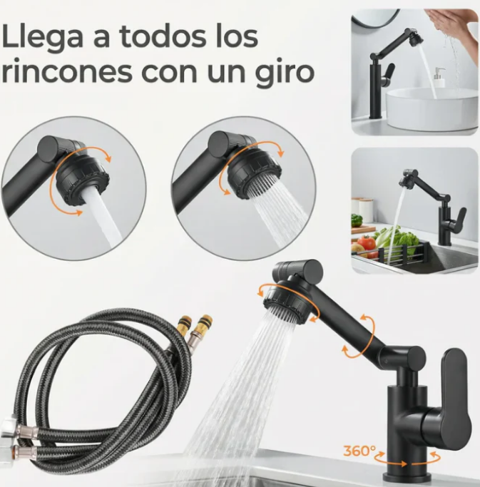 AquaMax 360°- Grifo con Rotación 360 Multifuncional